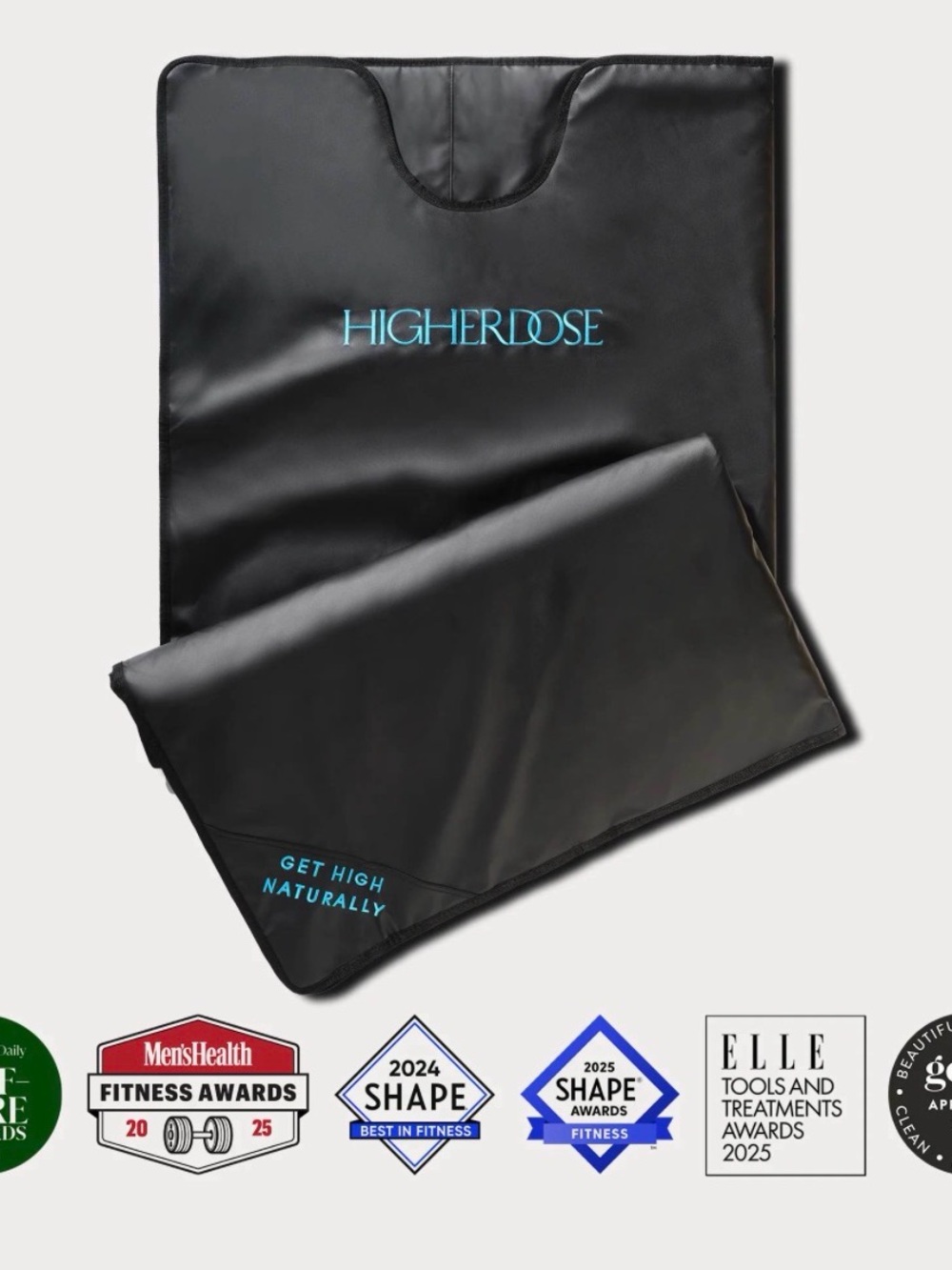 HigherDose Black Infrared Sauna Blanket with towel insert